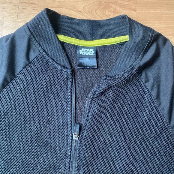 Graphic Star Wars Black Zip Up Athletic Top Mesh Back Size Small - Picture 4 of 7